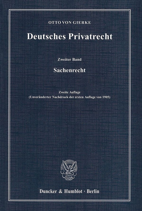 Deutsches Privatrecht. - Otto von Gierke