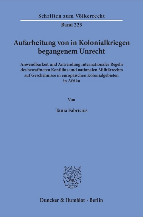 Aufarbeitung von in Kolonialkriegen begangenem Unrecht. - Tania Fabricius