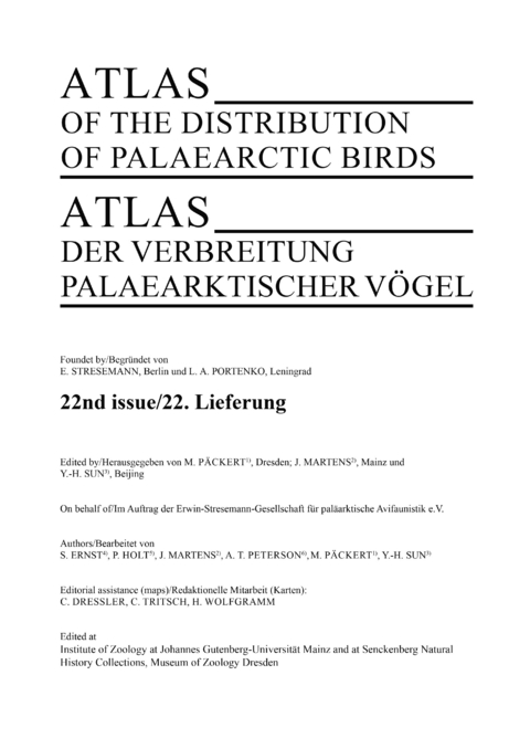 Atlas der Verbreitung palaearktischer V&ouml;gel - 