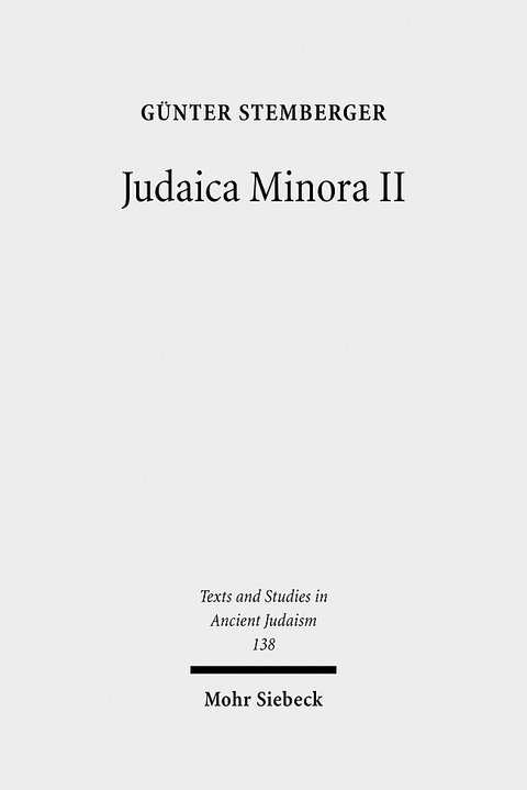 Judaica Minora - Günter Stemberger
