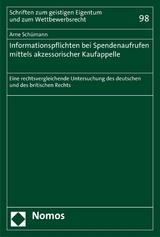 Informationspflichten bei Spendenaufrufen mittels akzessorischer Kaufappelle - Arne Sch&uuml;mann