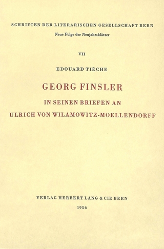 Georg Finsler in seinen Briefen an Ulrich von Wilamowitz-Moellendorff