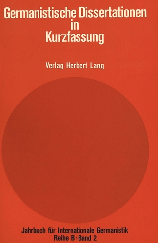 Germanistische Dissertationen in Kurzfassung