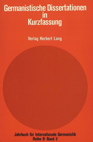 Germanistische Dissertationen in Kurzfassung