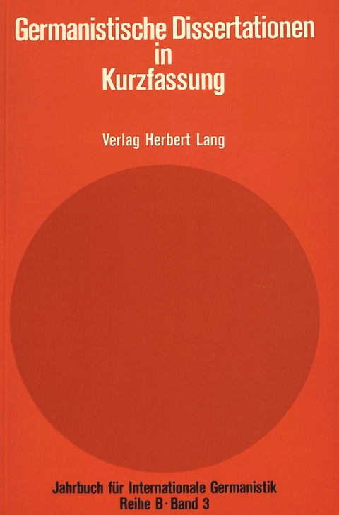 Germanistische Dissertationen in Kurzfassung - 