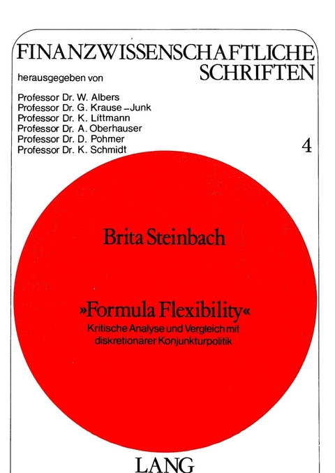 &laquo;Formula Flexibility&raquo; - B. Steinbach-van der Veen