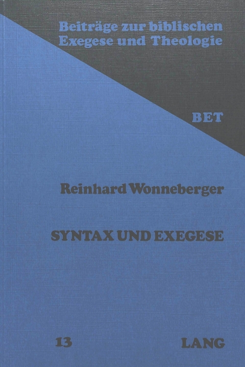 Syntax und Exegese - Reinhard Wonneberger