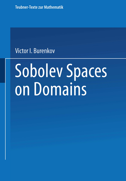 Sobolev Spaces on Domains - Victor I. Burenkov
