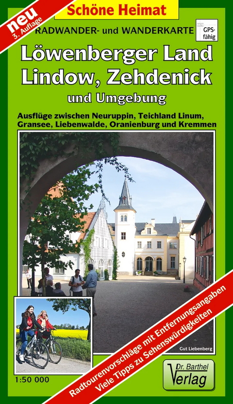 Radwander- und Wanderkarte L&ouml;wenberger Land, Lindow, Zehdenick und Umgebung