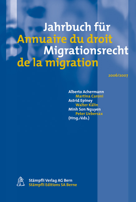 Jahrbuch f&uuml;r Migrationsrecht 2006/2007 - 