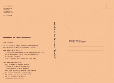 Neue Briefe aus dem Europ&auml;ischen Abendland - Erwin Stegentritt