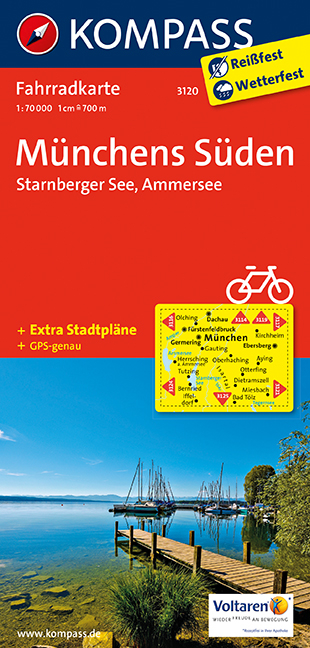 KOMPASS Fahrradkarte Münchens Süden - Starnberger See - Ammersee