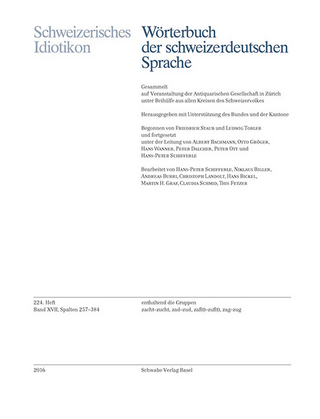 Schweizerisches Idiotikon, XVII, Heft 224