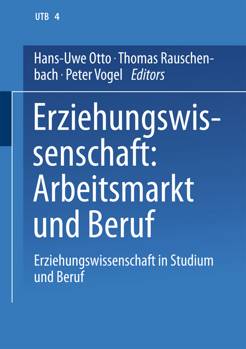 Erziehungswissenschaft: Arbeitsmarkt und Beruf - 