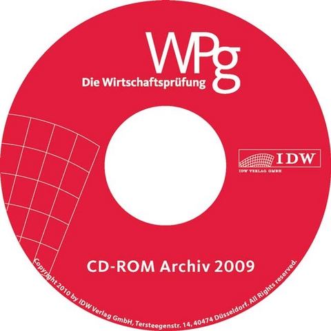Die Wirtschaftspr&uuml;fung WPg Archiv CD-ROM 2009
