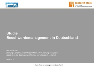 Studie Beschwerdemanagement in Deutschland