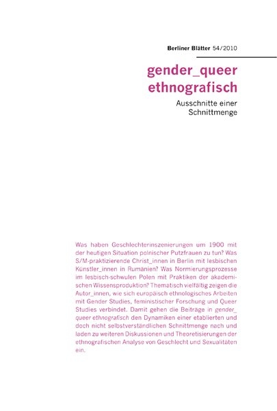 gender_queer ethnografisch - Katrin Ebell, Ute Frings-Merck, Andreas Heilmann, Katharina Koch, Richard Jospeh Martin, Nurhak Polat, Ursula Seer, Markus Ulrich, Friedrich von Bose