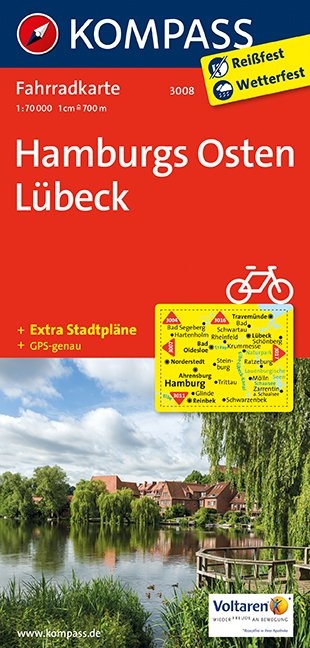 KOMPASS Fahrradkarte Hamburgs Osten, Lübeck