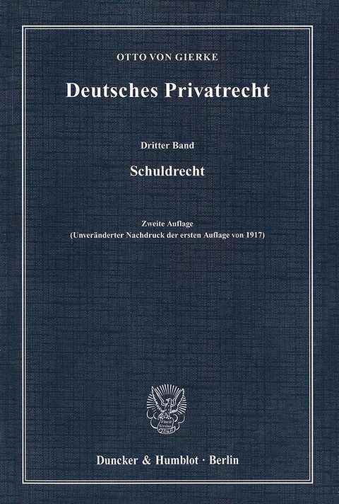 Deutsches Privatrecht. - Otto von Gierke