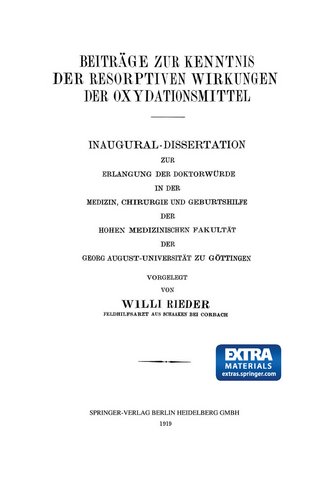 Beiträge zur Kenntnis der Resorptiven Wirkungen der Oxydationsmittel