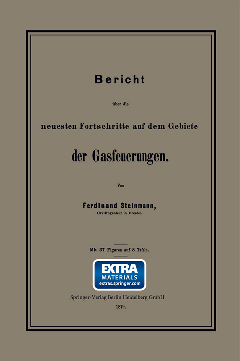 Bericht &uuml;ber die neuesten Fortschritte auf dem Gebiete der Gasfeuerungen - Ferdinand Steinmann