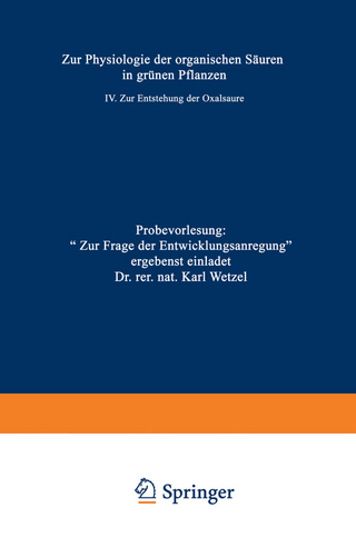 Zur Physiologie der organischen Säuren in grünen Pflanzen