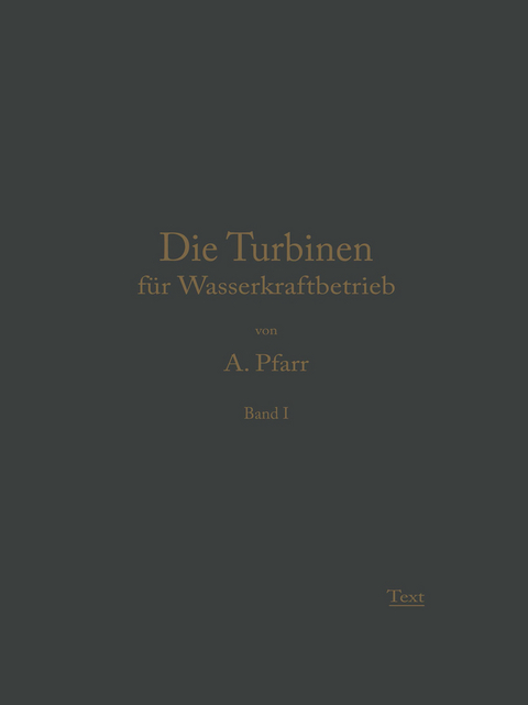 Die Turbinen f&uuml;r Wasserkraftbetrieb - Adolf Pfarr