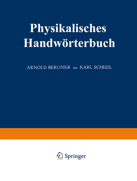 Physikalisches Handw&ouml;rterbuch - Walther Nernst