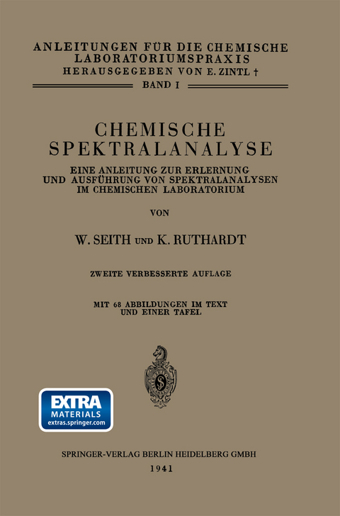 Chemische Spektralanalyse - Wolfgang Seith, Konrad Ruthardt