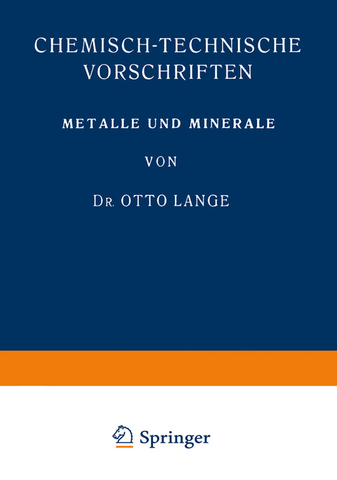 Metalle und Minerale - Otto Lange