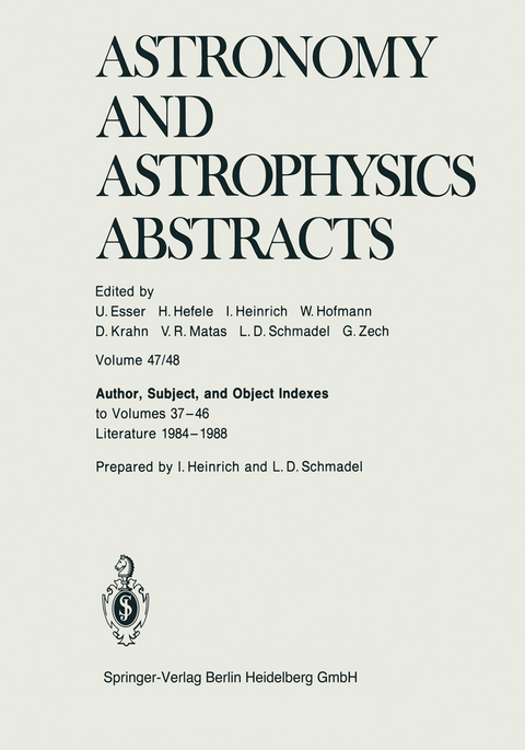 Author, Subject, and Object Indexes to Volumes 37&ndash;46. Literature 1984&ndash;1988 - 