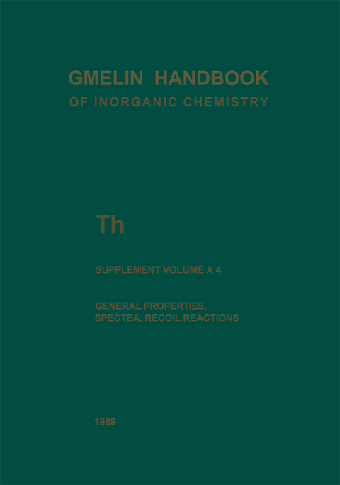 Th Thorium - Robert G. Behrens, Michael Bickel, Rolf Engleman, Jean Fuger, Lawrence E. Grimes, Basil Kanellakopulos, Daniel J. Lam, Kurt Roessler, Boyd W. Veal