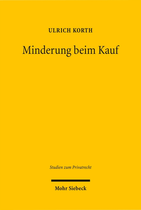 Minderung beim Kauf - Ulrich Korth