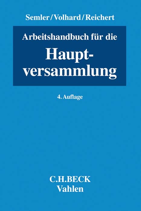 Arbeitshandbuch f&uuml;r die Hauptversammlung - 