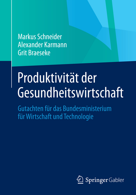Produktivit&auml;t der Gesundheitswirtschaft - Markus Schneider, Alexander Karmann, Grit Braeseke
