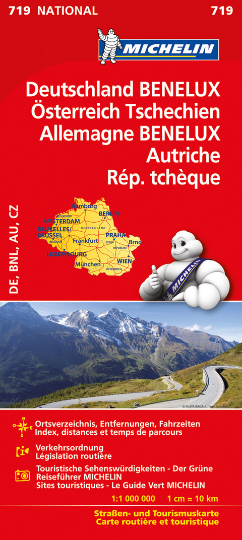 Michelin Karte Deutschland, Benelux, &Ouml;sterreich, Tschechien. Allemagne, Benelux, Autriche, &Ouml;sterreich, R&eacute;p. Tch&egrave;que