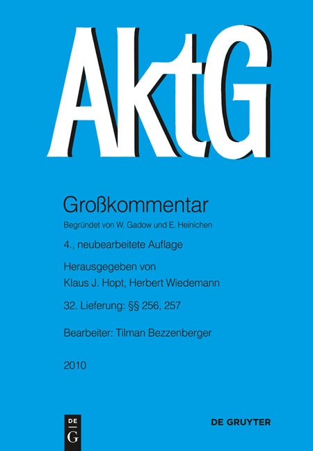 Aktiengesetz / &sect;&sect; 256, 257 - 
