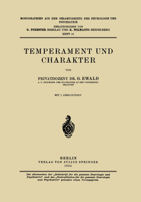 Temperament und Charakter - G. Ewald