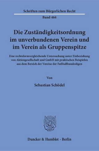 Die Zuständigkeitsordnung im unverbundenen Verein und im Verein als Gruppenspitze.