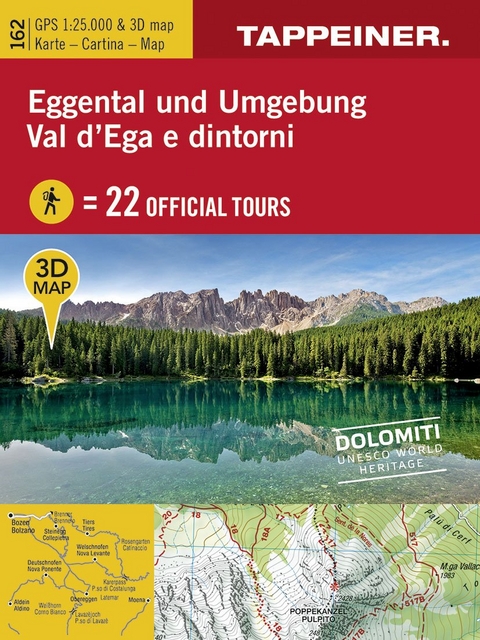 3D-Wanderkarte Eggental und Umgebung