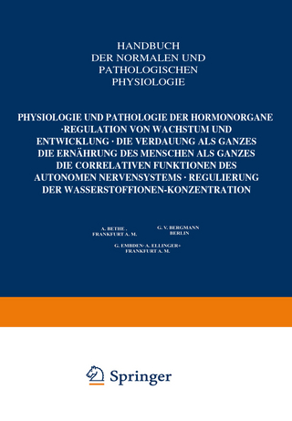 Physiologie und Pathologie der Hormonorgane; Regulation von Wachstum und Entwicklung; die Verdauung als Ganzes; die Ernährung des Menschen als Ganzes; die correlativen Funktionen des autonomen Nervensystems; Regulierung der Wasserstoffionen-Konzentration
