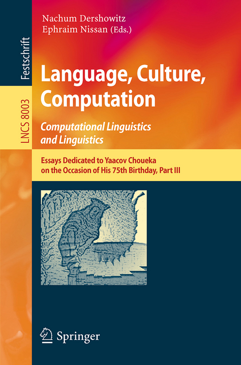 Language, Culture, Computation: Computational Linguistics and Linguistics - 