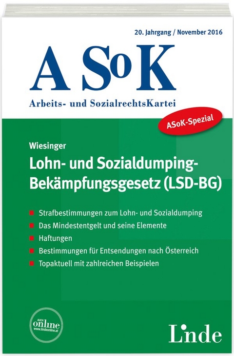 ASoK-Spezial Lohn- und Sozialdumping-Bek&auml;mpfungsgesetz (LSD-BG) - Christoph Wiesinger