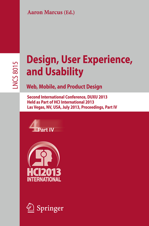 Design, User Experience, and Usability: Web, Mobile, and Product Design - 