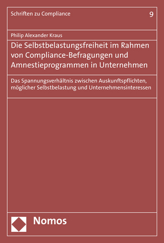 Die Selbstbelastungsfreiheit im Rahmen von Compliance-Befragungen und Amnestieprogrammen in Unternehmen