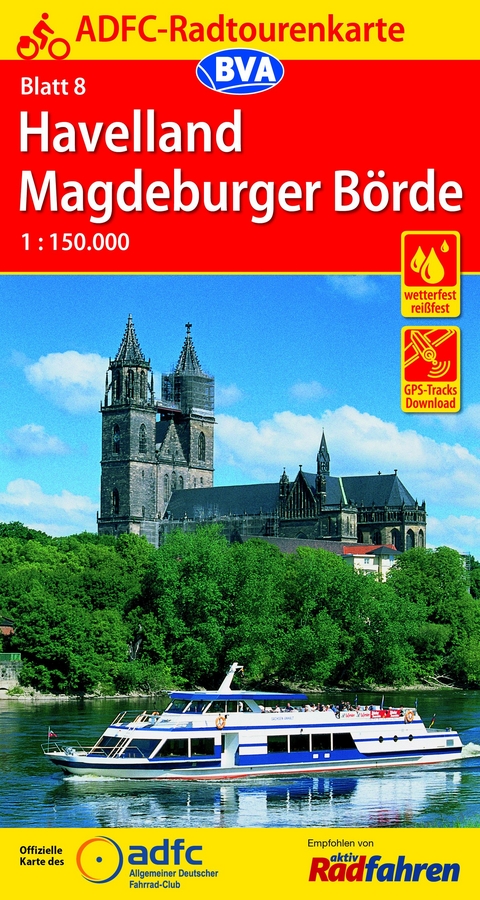 ADFC-Radtourenkarte 8 Havelland Magdeburger B&ouml;rde 1:150.000, rei&szlig;- und wetterfest, GPS-Tracks Download