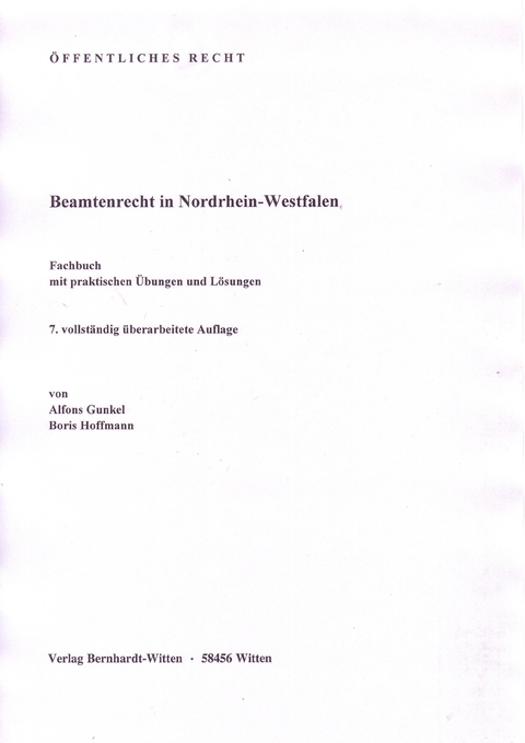 Beamtenrecht in Nordrhein-Westfalen - Alfons Gunkel, Boris Hoffmann
