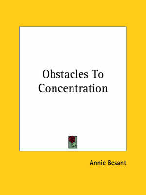 Obstacles To Concentration