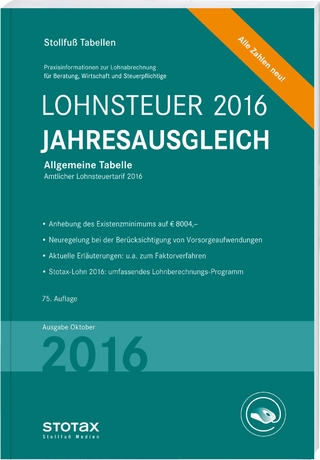 Tabelle, Lohnsteuer Jahresausgleich 2016