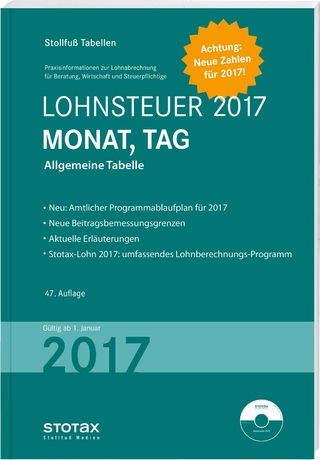 Tabelle, Lohnsteuer 2017 Monat, Tag